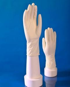 purple medical gloves
